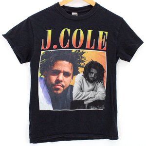 Gildan Shirt Womens Black Short Sleeve J.COLE Album Cover Graphic Shirt Cotton S